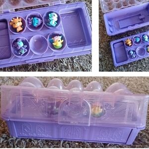 Purple Toy Organizer with Figures